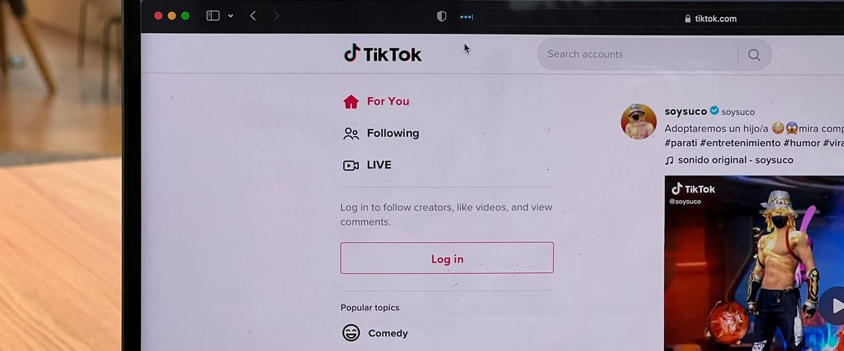 TikTok content analytics data displayed on a laptop, showing performance patterns and engagement metrics
